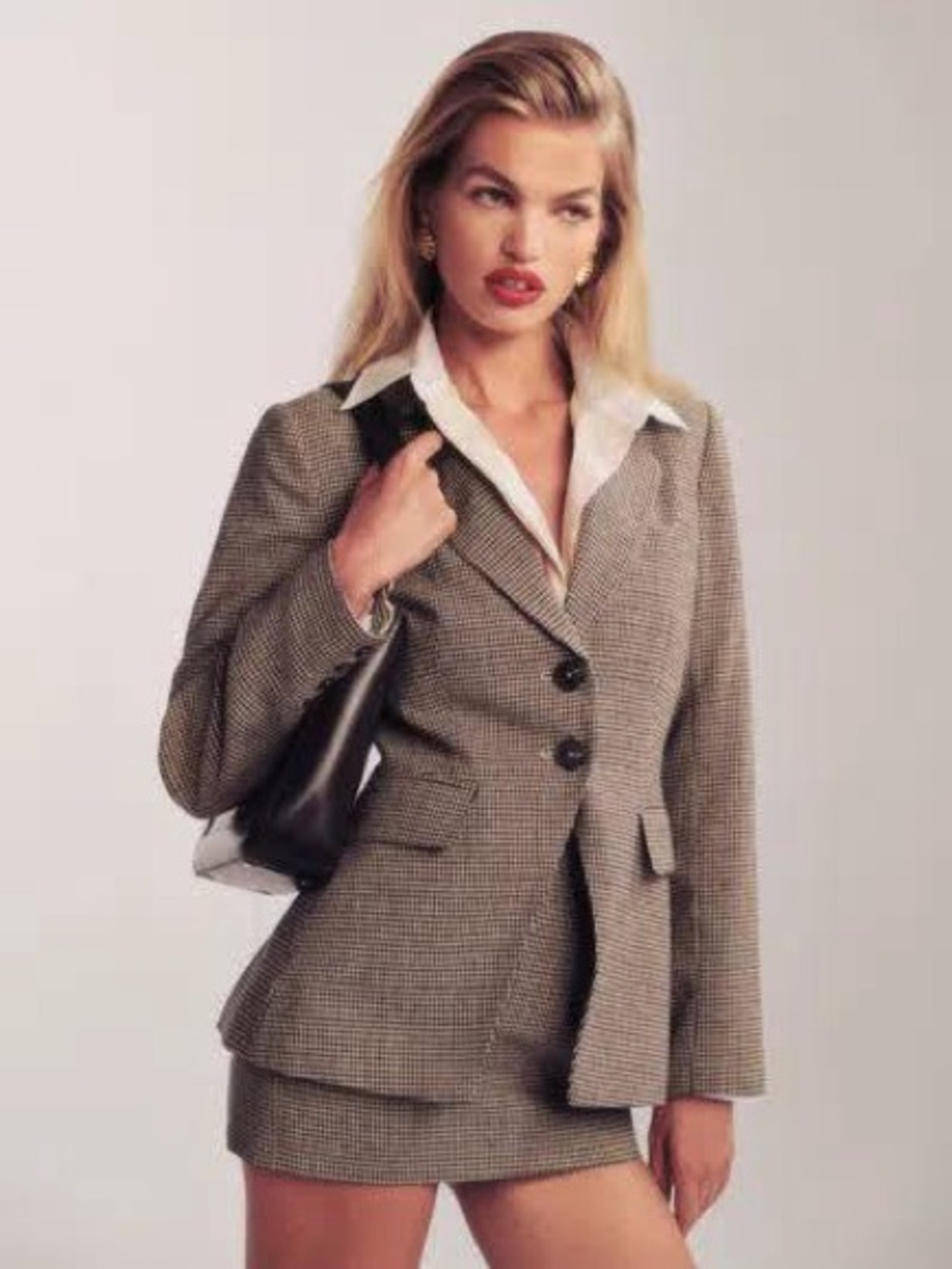 Reformation Bondi Houndstooth Blazer Size S preppy classic office